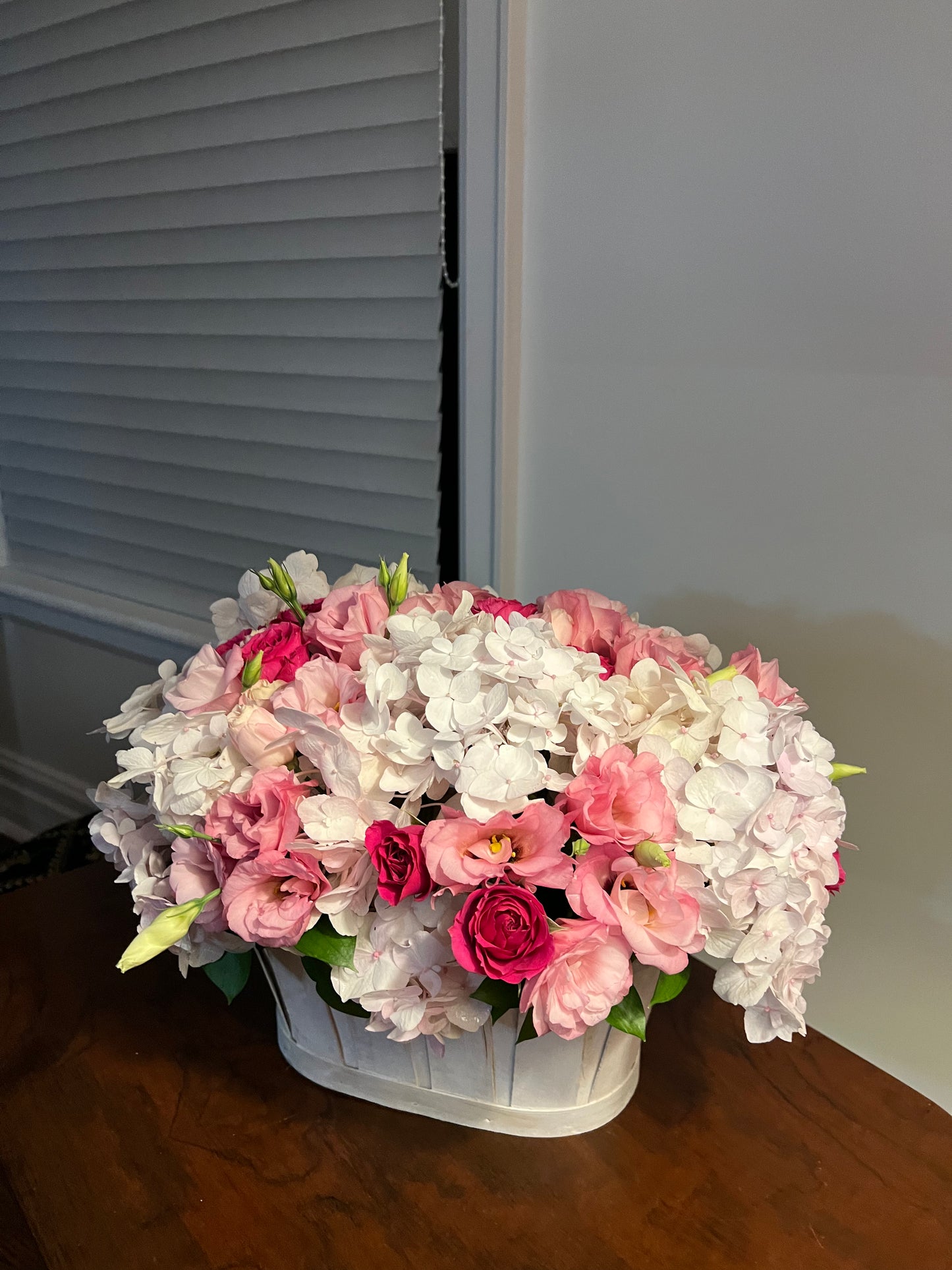 Hydrangea & Lisianthus Pastel Basket