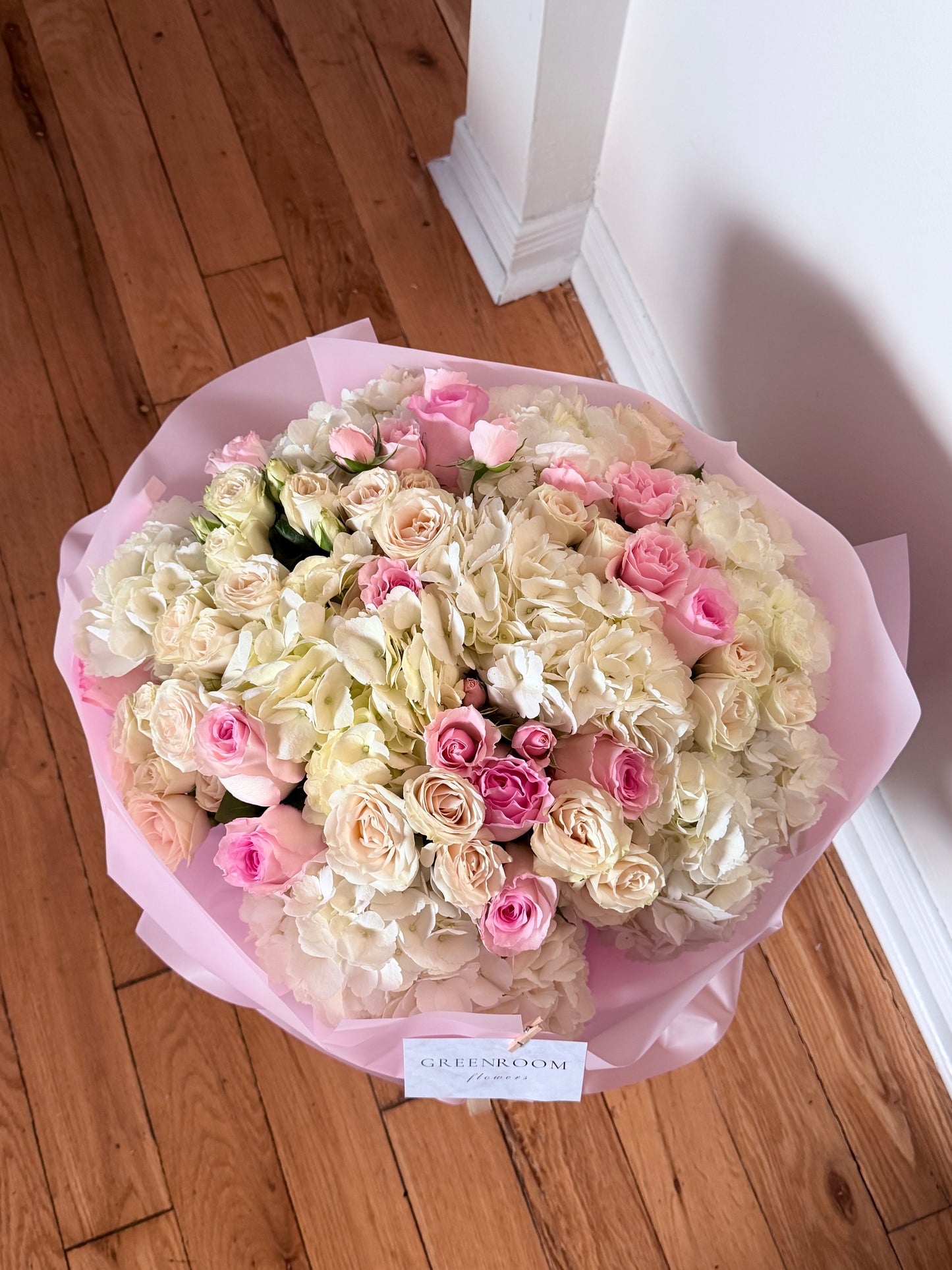 Blush Hydrangea & Spray Rose Bouquet
