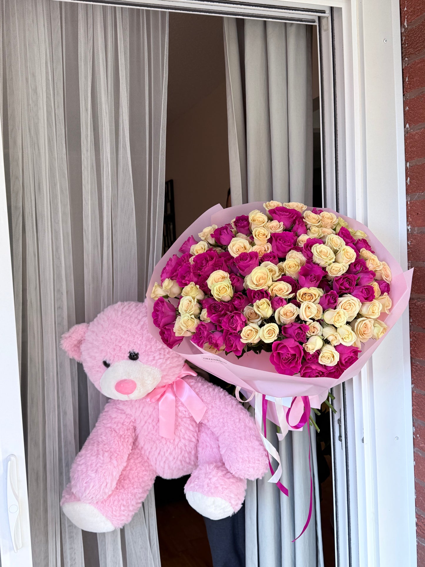 Raspberry & Cream Teddy Surprise