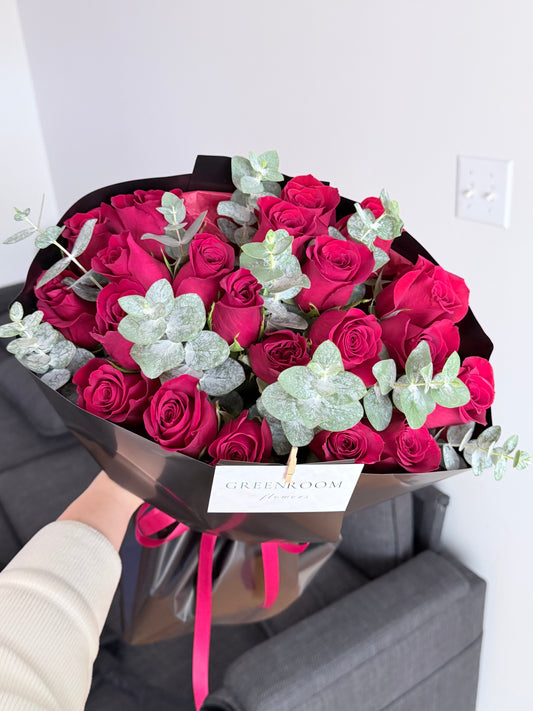 Red Rose & Eucalyptus Bouquet