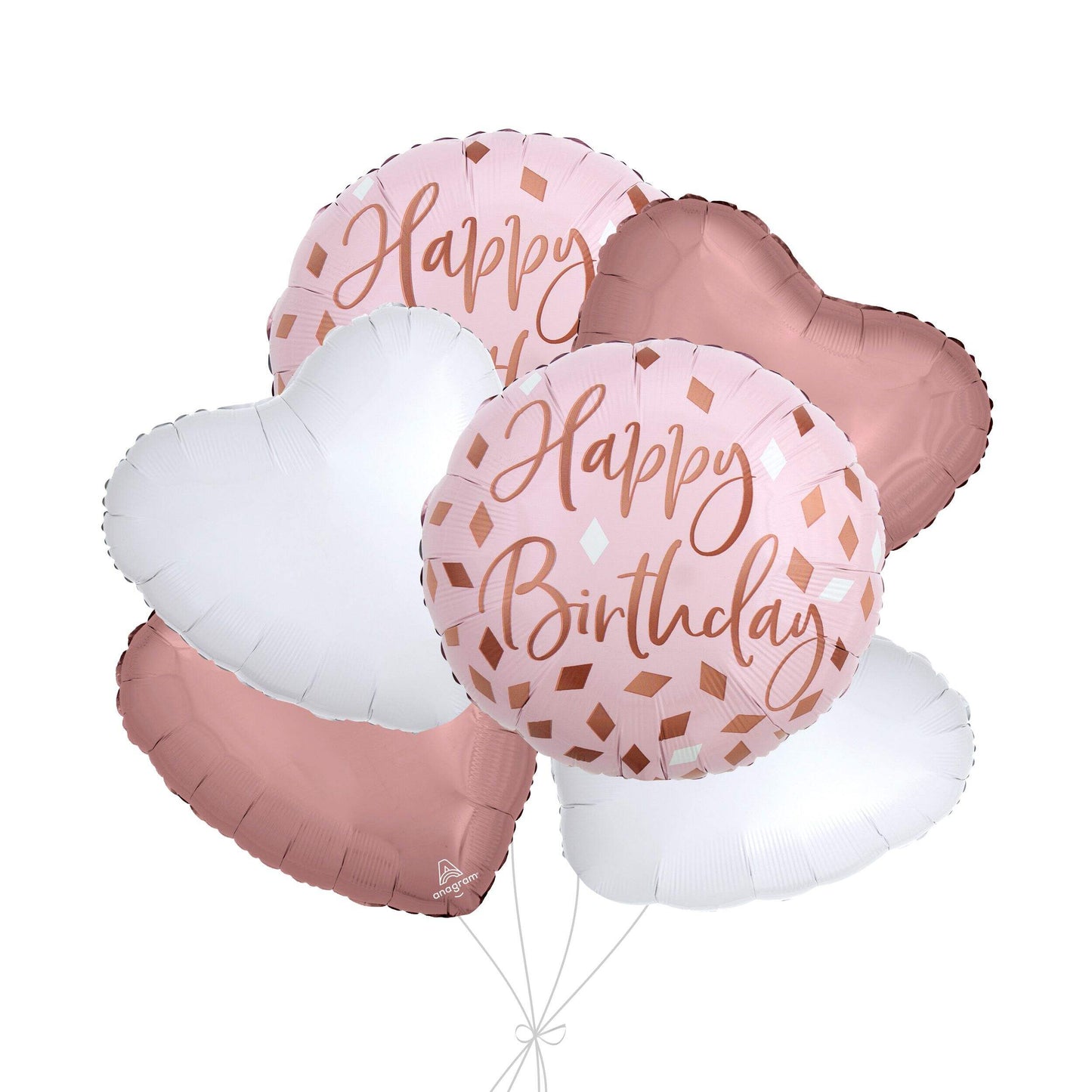 "Happy Birthday" Blush Balloon Bouquet
