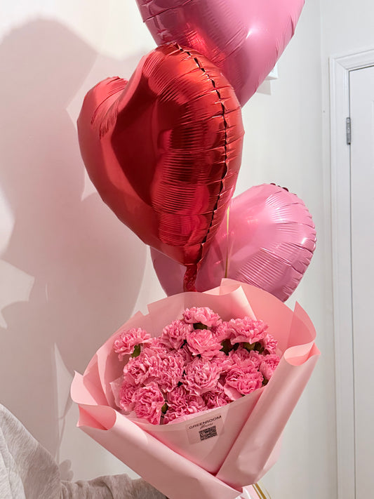 Pink Carnation Heart Set