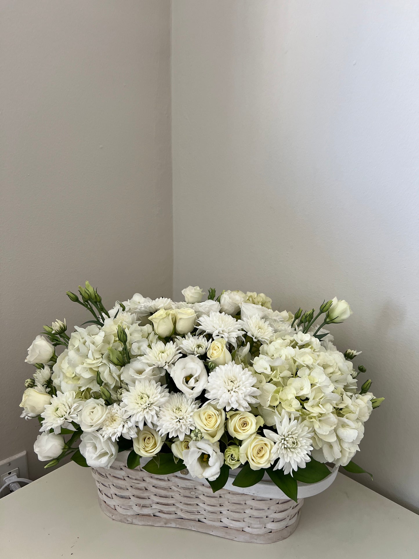 White Flowers Busket