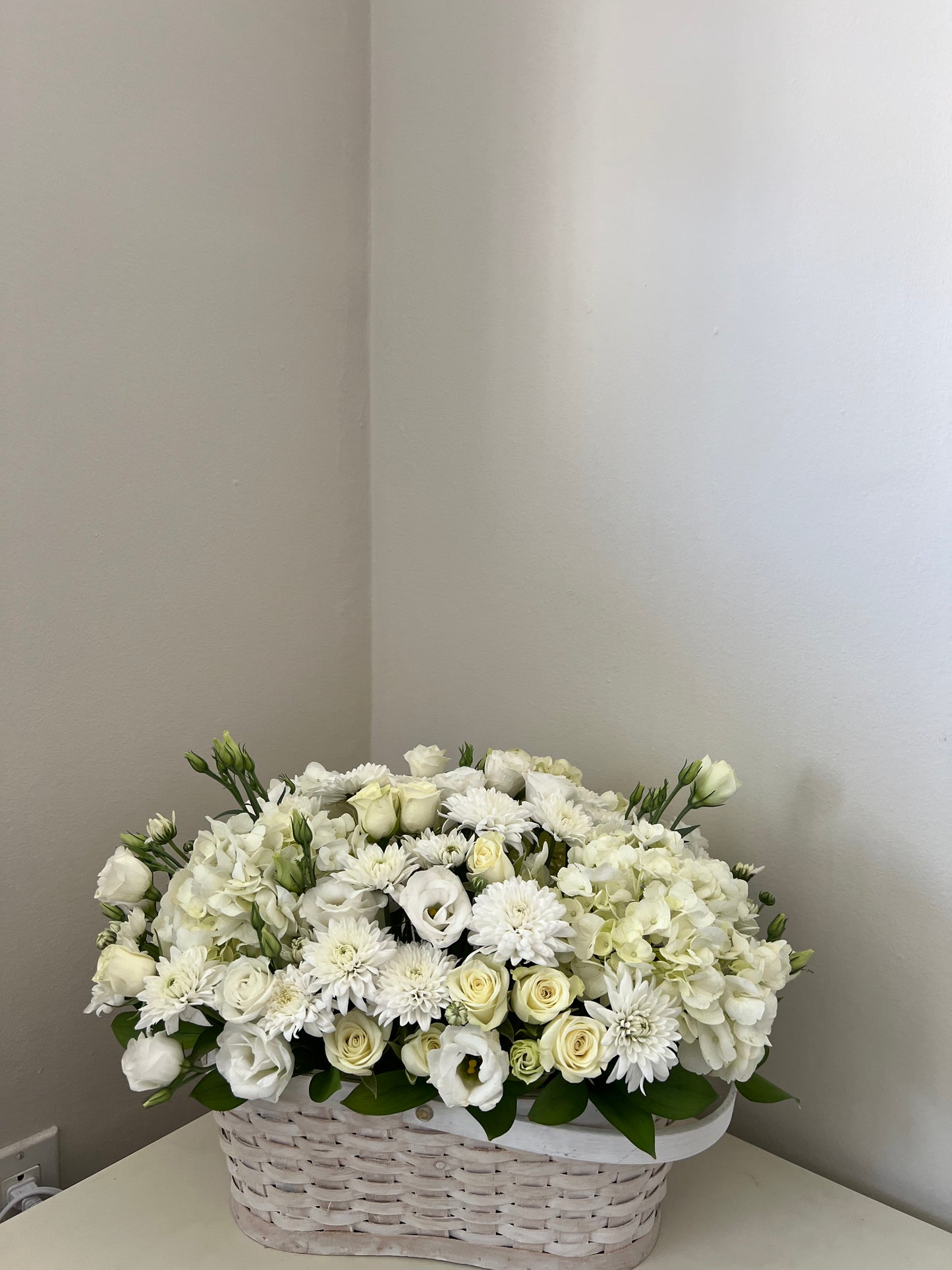 White Flowers Busket