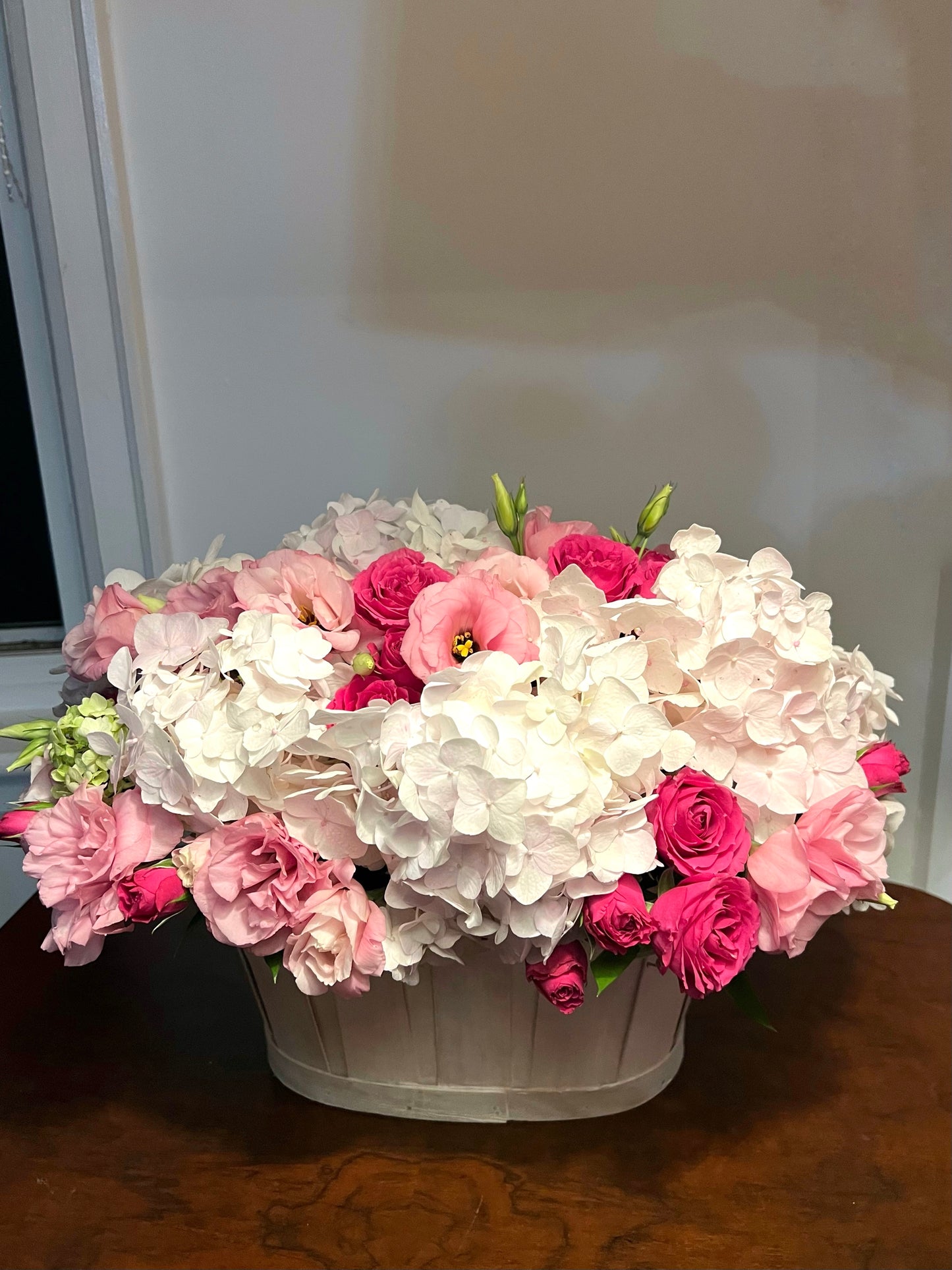 Hydrangea & Lisianthus Pastel Basket