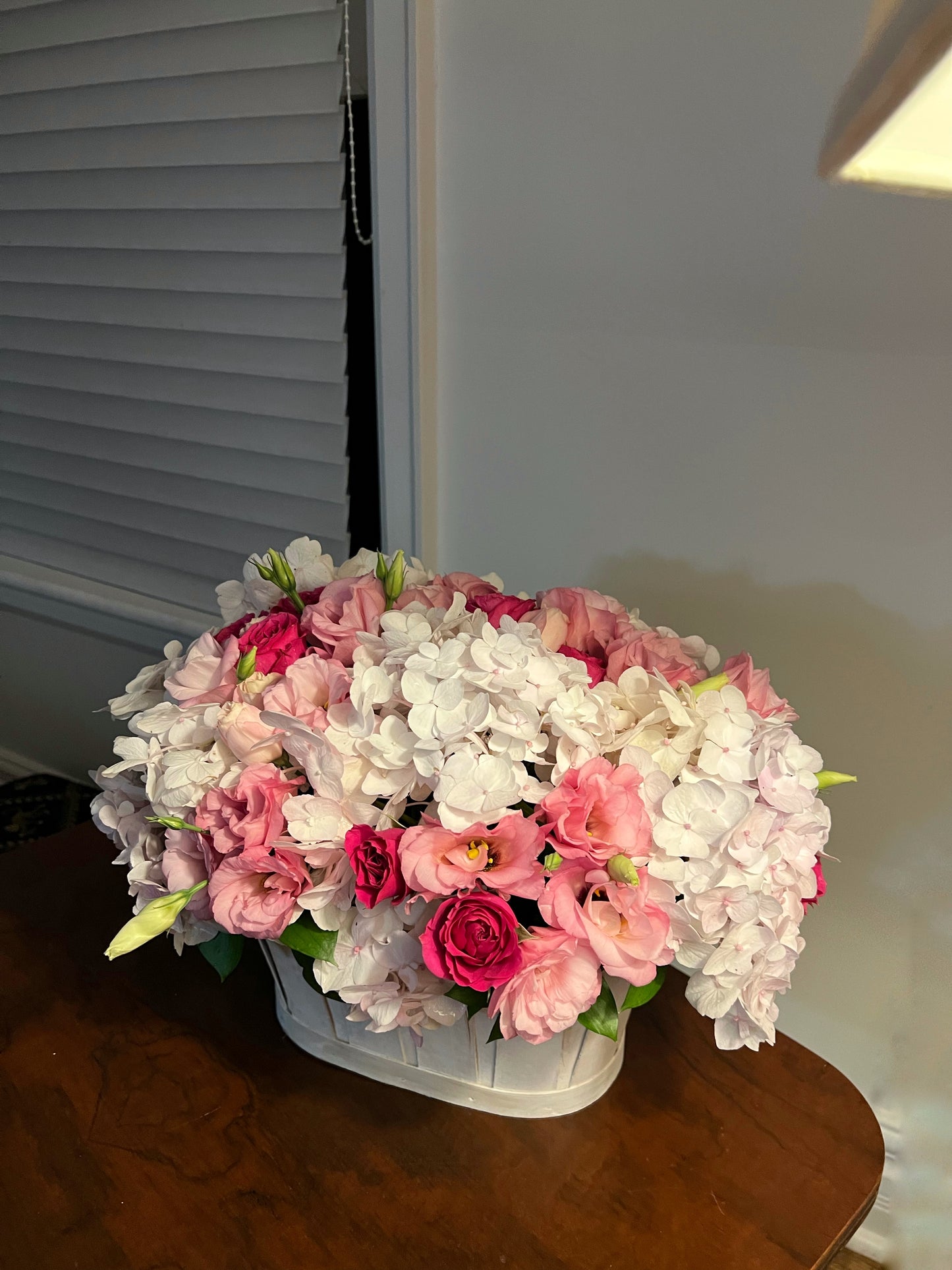 Hydrangea & Lisianthus Pastel Basket