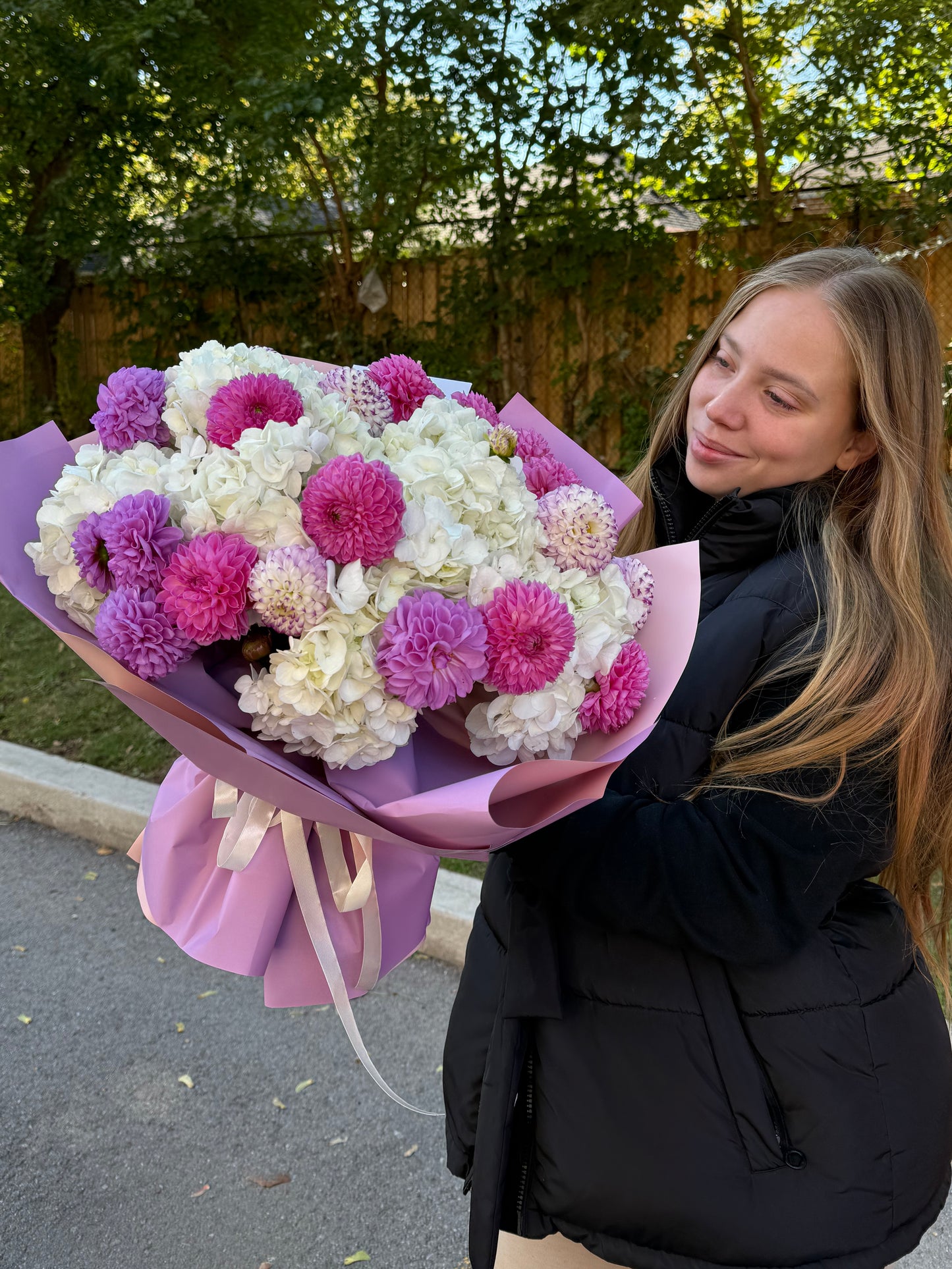 Dahlia and Hydrangeas Luxe
