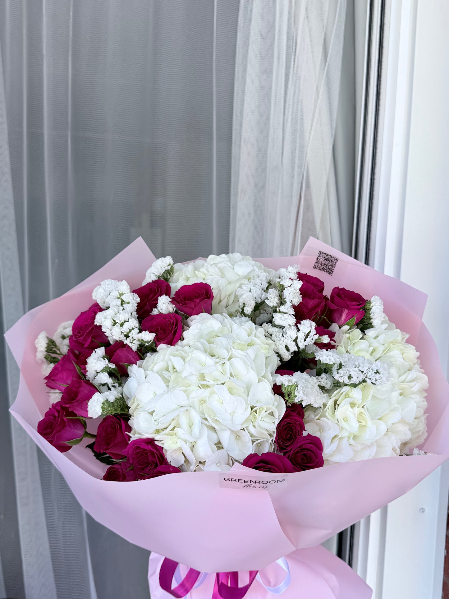 White Hydrangea and Spray Rose Mix