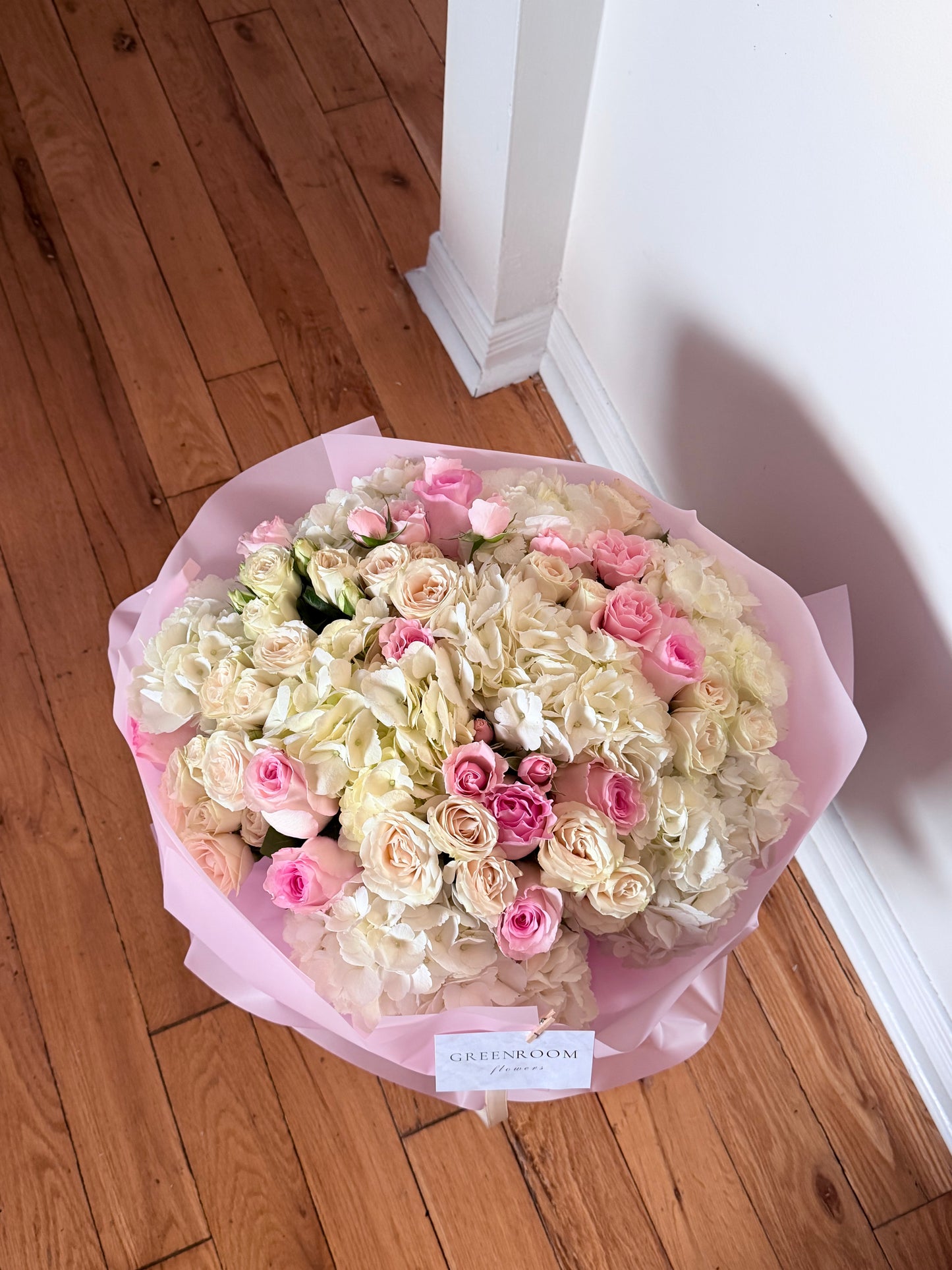 Blush Hydrangea & Spray Rose Bouquet