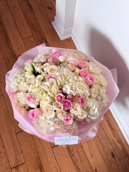 Blush Hydrangea & Spray Rose Bouquet