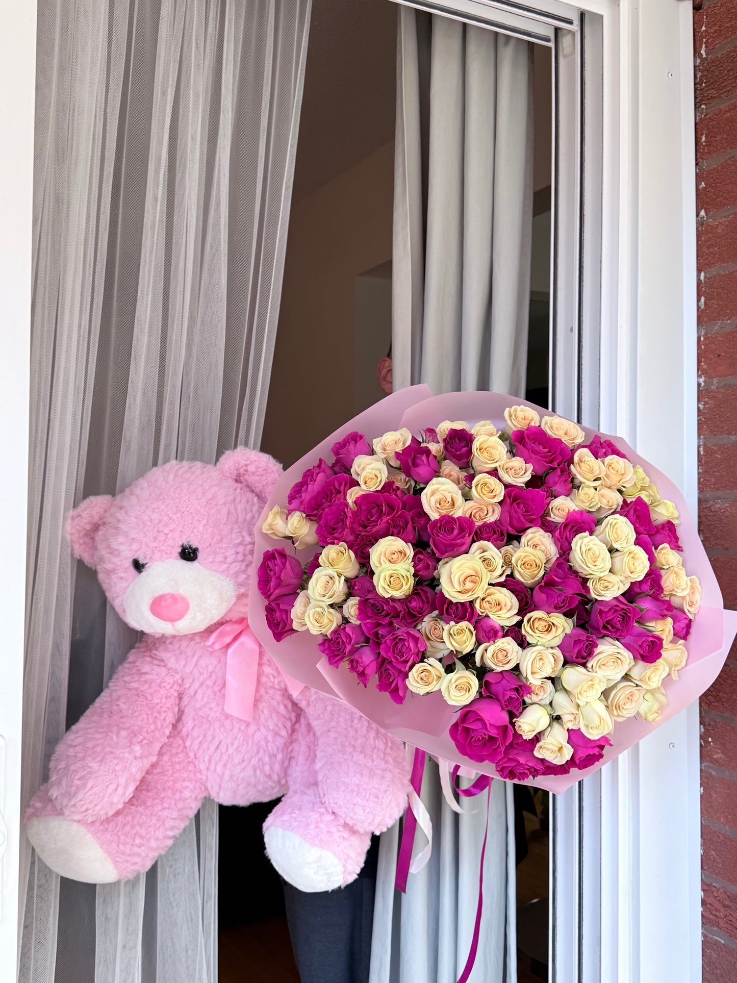 Raspberry & Cream Teddy Surprise