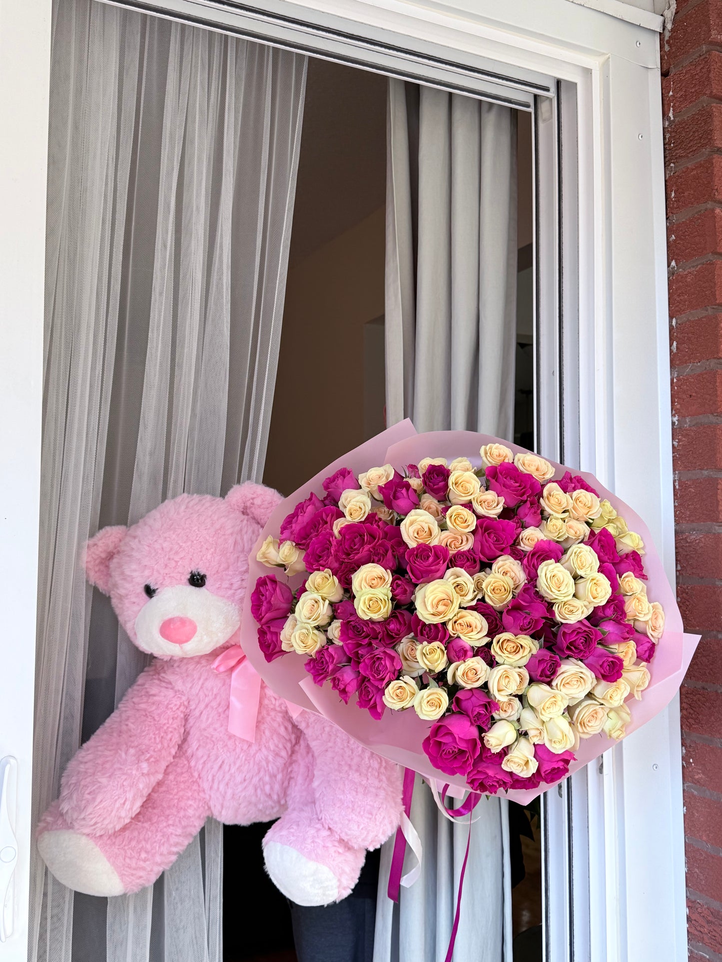 Raspberry & Cream Teddy Surprise