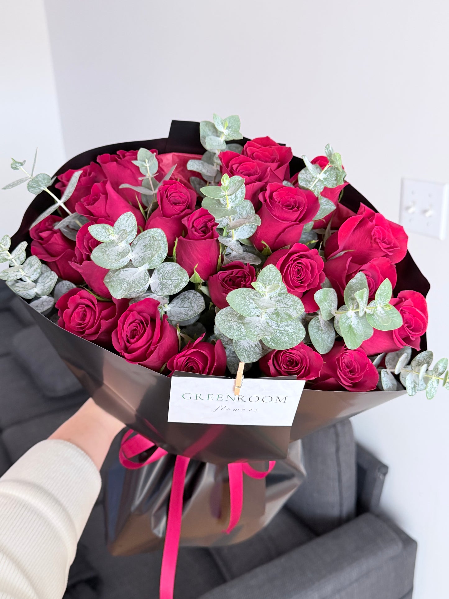 Red Rose & Eucalyptus Bouquet