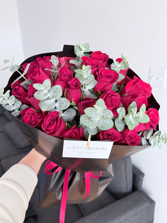 Red Rose & Eucalyptus Bouquet